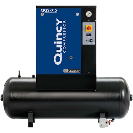 Quincy Compressor Quincy QGS 7.5-HP 60- Gallon Tank Mounted Rotary Screw Air Compressor Triv/3/60 QGS 7.5 TM - 3